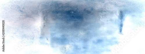 Slika na platnu Abstract watercolor painting depicting icy blue and white hues, evoking a sense of coldness and ethereal beauty