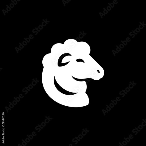 Smiling Horse Head Silhouette Icon.