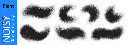 Foto Sprayed gradient brush, wave granularity paint with noise point pattern