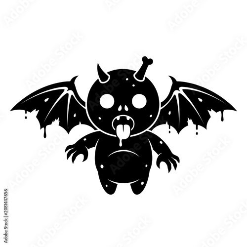 Black Silhouette of a Devilish Creature