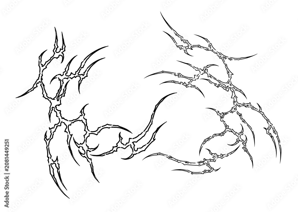 Obraz premium Neo Cybersigilism Tribal Tattoo design