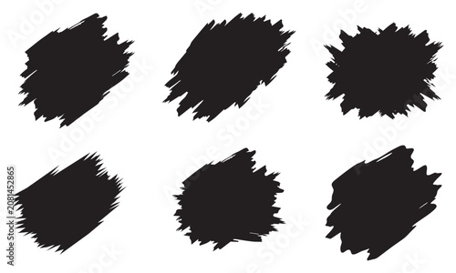 Fotografie Distressed black ink brush strokes