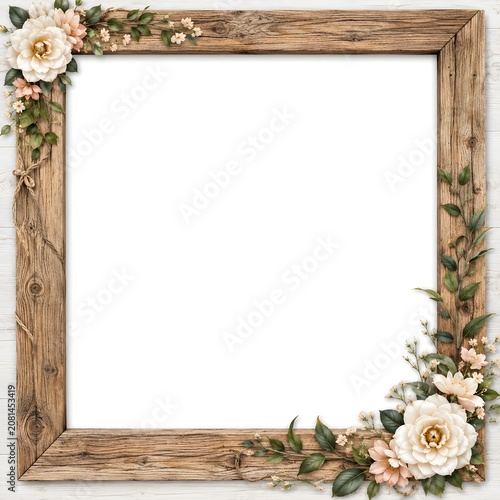 wooden frame with roses