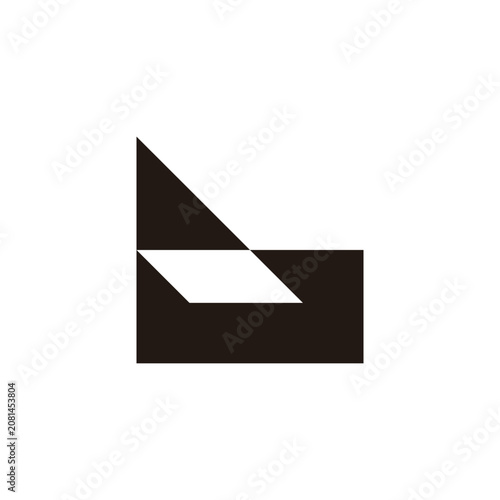 letter b simple geometric dimensional lowercase logo vector