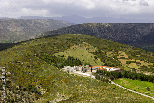 Monastery of Arkadi, Crete, Greece, on a cloudy day.