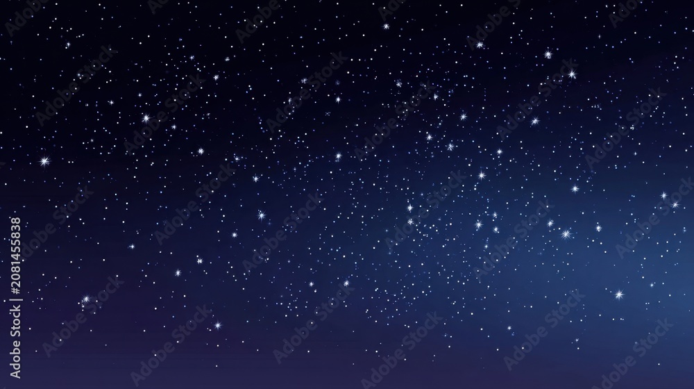 Fototapeta premium The night sky displays a breathtaking scene of stars shining brightly in space.