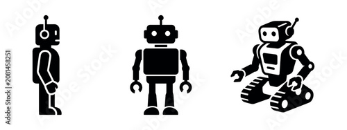 Картината върху платно Classic robot icons set