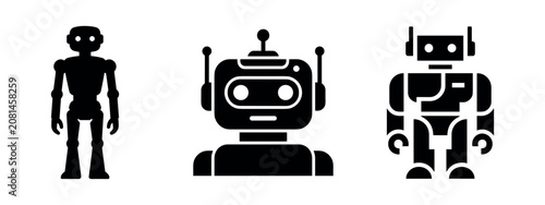 Canvas-taulu Robot icons set