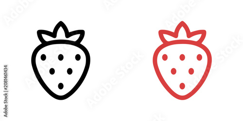Strawberry fruit icon vector illustration set