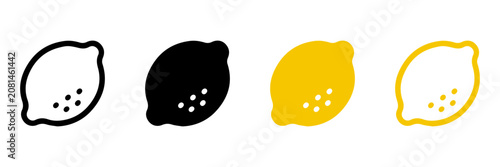 Icons lemon, citrus, fruit vector illustration