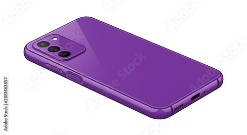 Modern purple smartphone protective case isolated on white background.