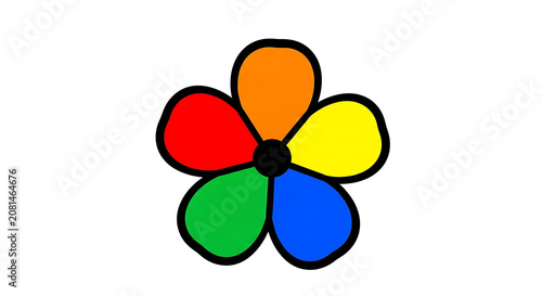 Colorful abstract of overlapping circles in red, green, blue, yellow, orange, and brown