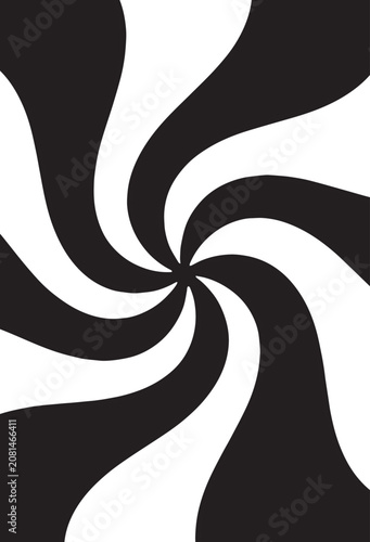 Black and White Abstract Swirl Background Vector with Spiral Wave Lines Decorative Pattern for Modern Wallpaper Illustration Design
