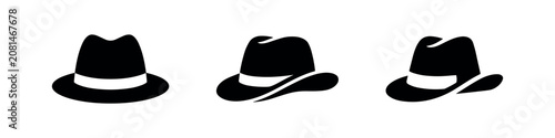 Obraz na płótnie Classic fedora hat silhouettes