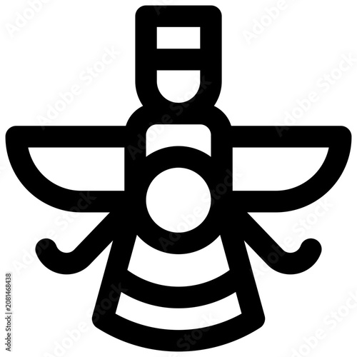Canvastavla Zoroastrianism. Editable stroke vector icon.
