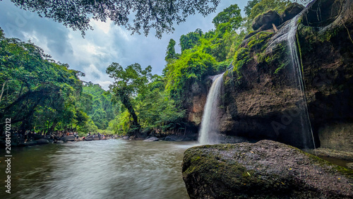 waterfall in the nature in thailand with dramatic tone