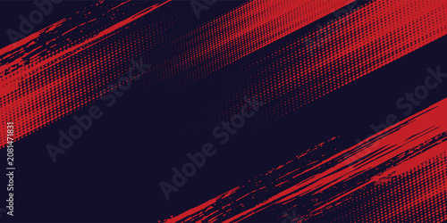 Red grunge with halftone simple texture. Vector stylish sport design