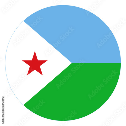 Circle Djibouti Flag African Country