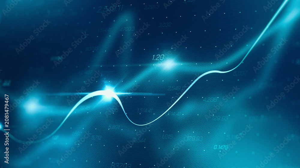 Fototapeta premium Chart shows stock market trends and trading activity in digital format
