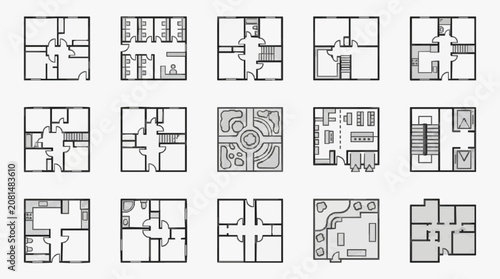 Elegant Collection of Minimalist Black and White Modern Floor Plan Layouts for Home Design Inspiration