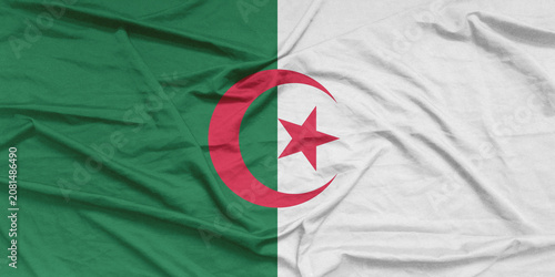 Algeria Flag Air Waves Close Up