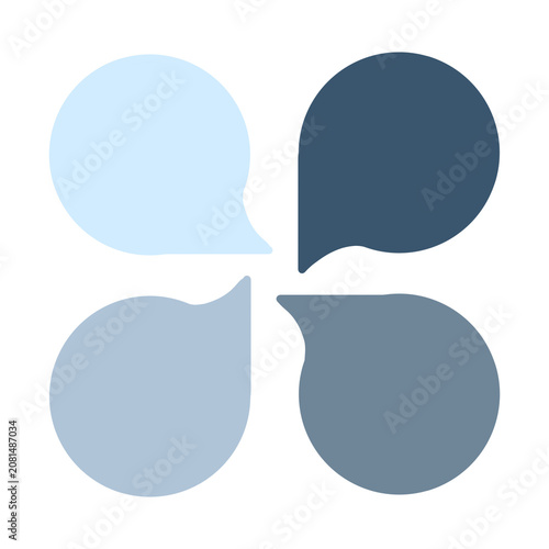 Blue Speech Bubble Icon Set