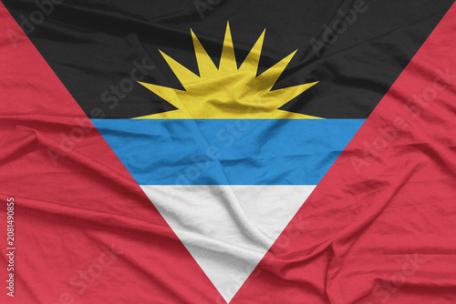 Antigua and Barbuda Flag Air Waves Close Up