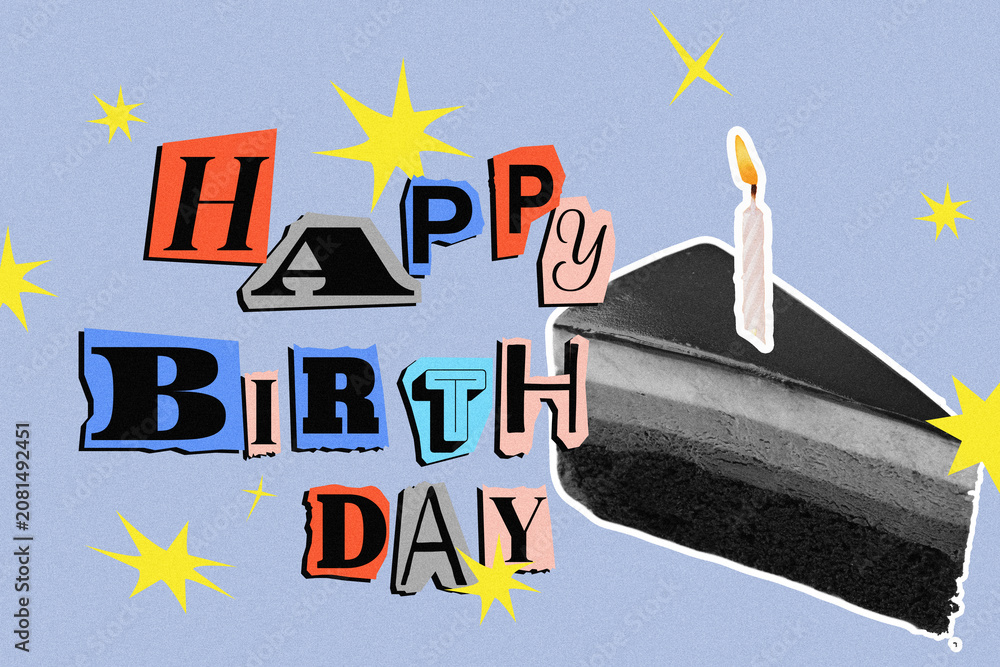 Fototapeta premium Happy birthday celebration with cake and decorations in a cheerful setting