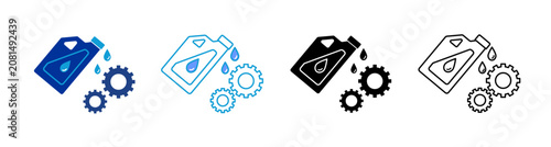 Engine Oil Icon Set Multiple Style