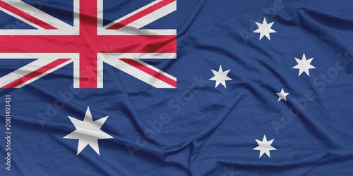 Australia Flag Air Waves Close Up