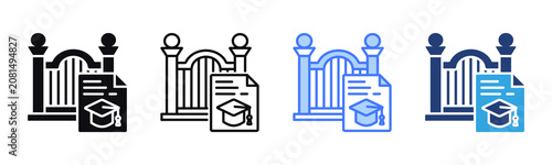 Foto Admission icon sheet multiple style collection