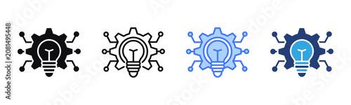 Fotografie Innovation icon sheet multiple style collection