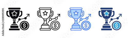 Obraz na plátně Success icon sheet multiple style collection
