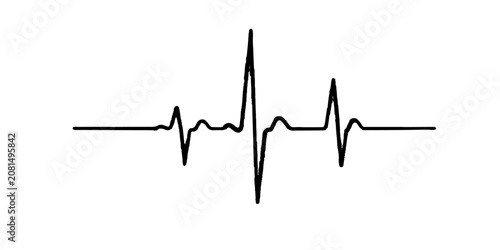 Photos Heartbeat Forming Heart Shape on ECG Monitor Line Vector Illustration Medical Ca