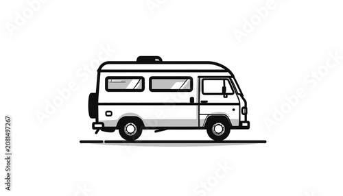 фотографія Side View of a Camper Van.