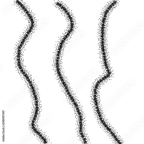 Stipple Wave Lines – Dotted Sinuous Curves on White