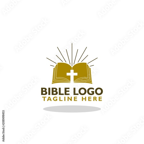 Bible logo  icon with shadow