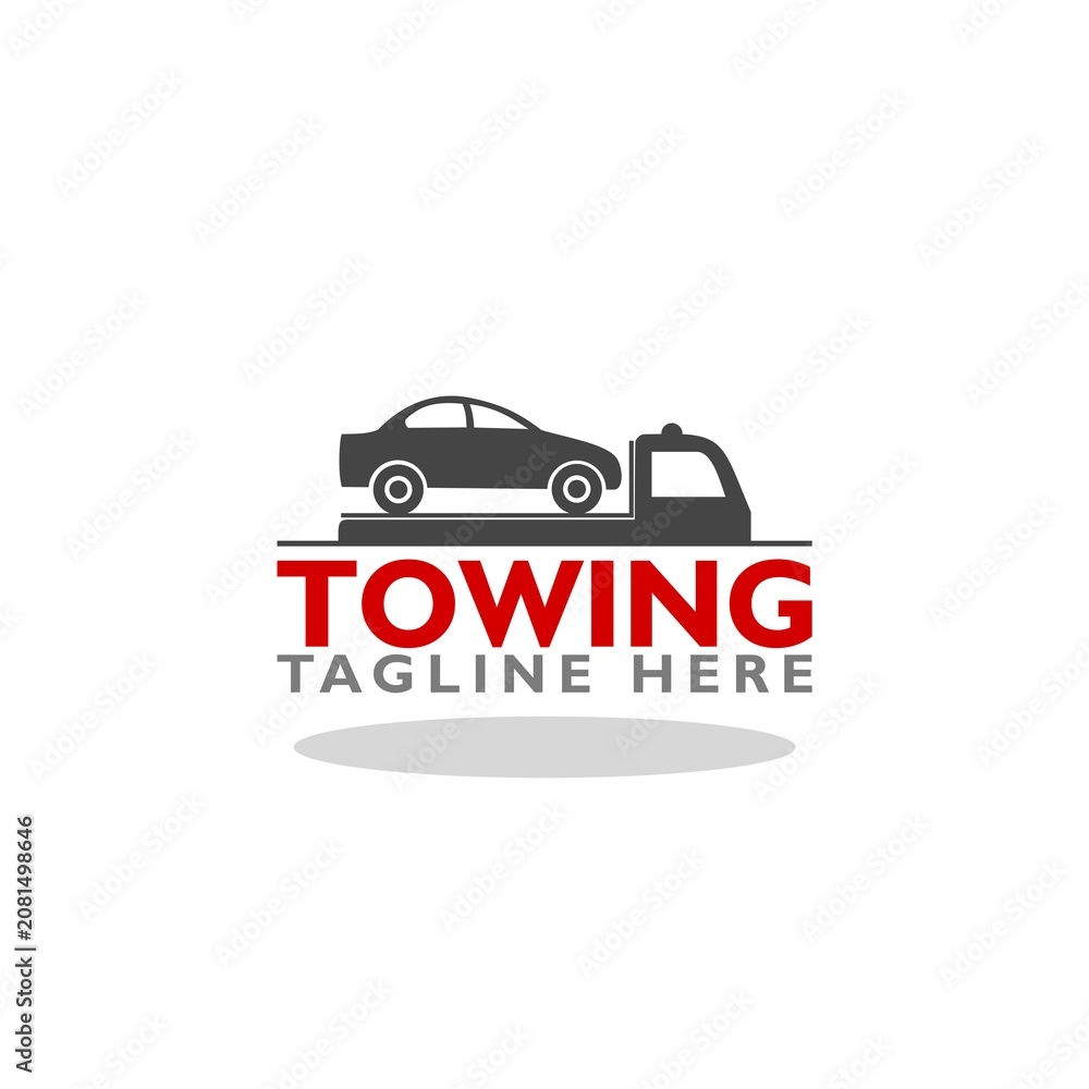 Obraz premium Tow truck emblem icon with shadow