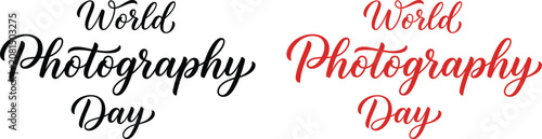 Elegant hand lettered World Photography Day calligraphy typography design for creative events and social media branding
