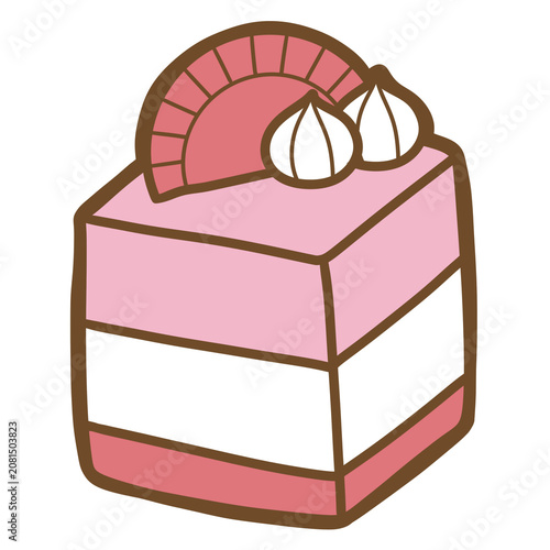Cute strawberry cake Dessert clipart png