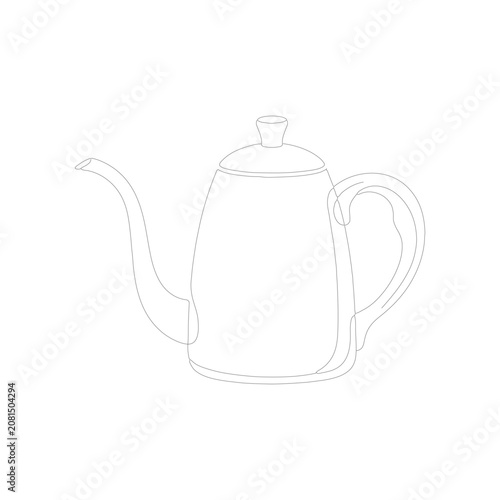 Fotografija A clean line of a gooseneck kettle, often used for pour-over coffee brewing, iso