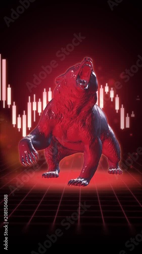 Bear Market Financial Crisis and Crypto Trading Concept