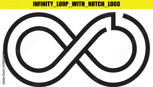 Bild auf Leinwand Infinity loop symbol with open notch line art isolated on transparent background vector