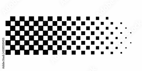Photos Checkered Pattern Dissolving Into Pixels Black And White Vector Illustration