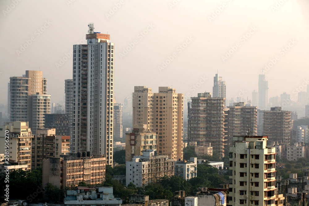 Fototapeta premium aerial view of the city of mumbai
