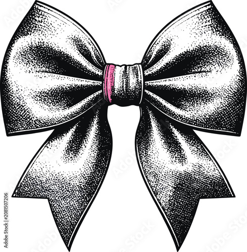 Isolated bow tie with pink ...