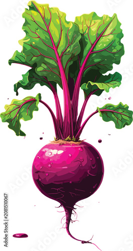 Isolated fresh beet with gr...