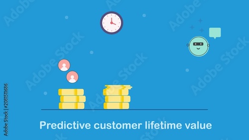 AI analytics for customer lifetime value prediction and spending forecast.