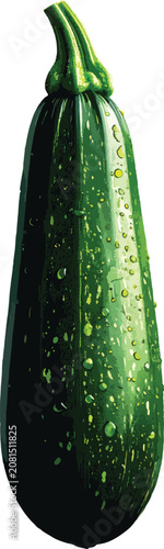 Pixel art zucchini with wat...