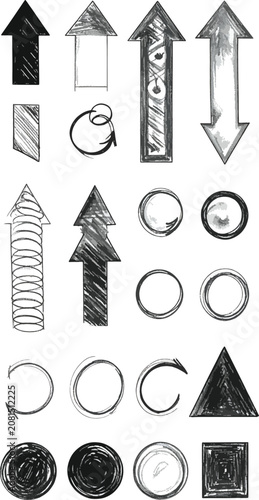 collection of hand drawn ar...